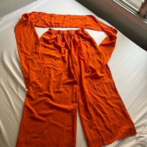 SHEIN Vibrant Orange Two-Piece Set